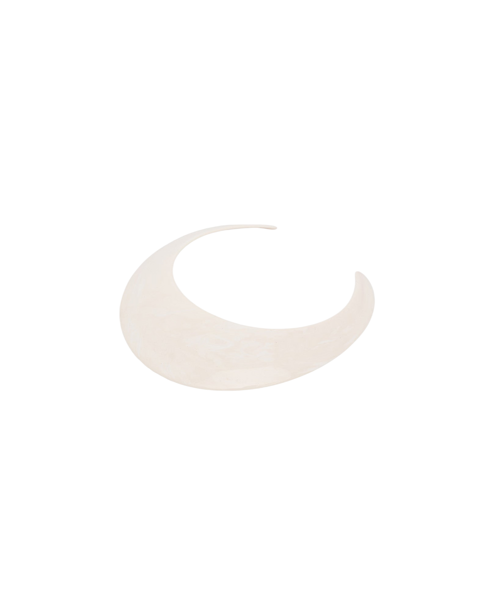 DOUUOD Collier rigide demi-lune en plexi ivoire