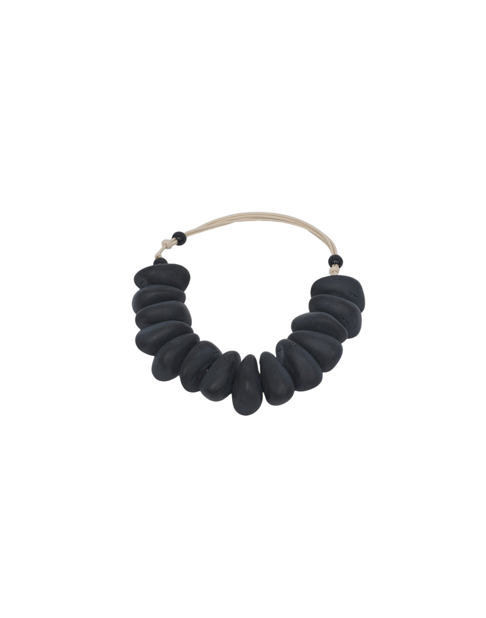 DOUUOD Collier ras du cou avec pierres ardoise