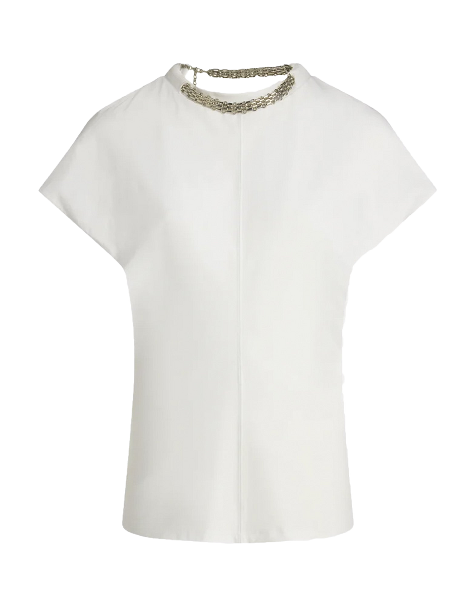 CIRCUS HOTEL T-Shirt con Collana Gioiello Bianco