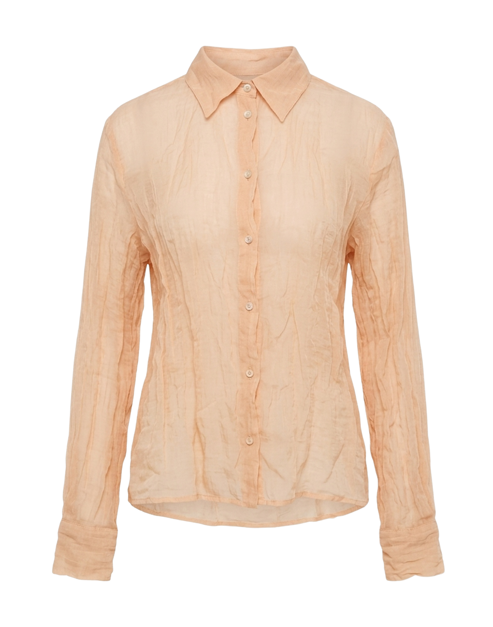 ERIKA CAVALLINI Chemisier Alda en organza métallisé Marsala