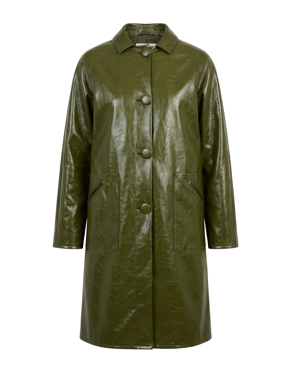 MM6 MAISON MARGIELA Manteau en similicuir vert forêt