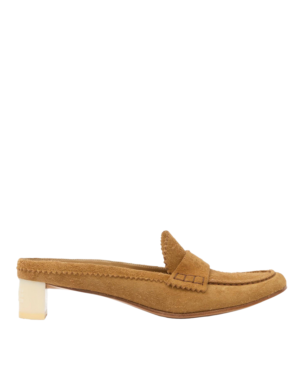 MM6 MAISON MARGIELA Sabots Mocassins en Croûte de Cuir de Veau avec Penny Strap