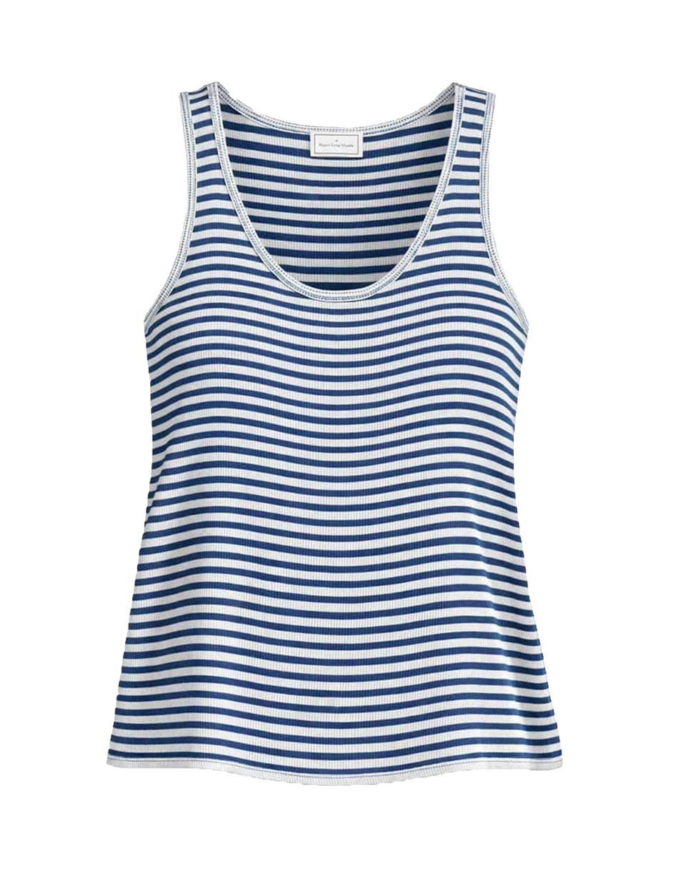 PIERRE-LOUIS MASCIA Top in Seta a Righe Blu e Bianco