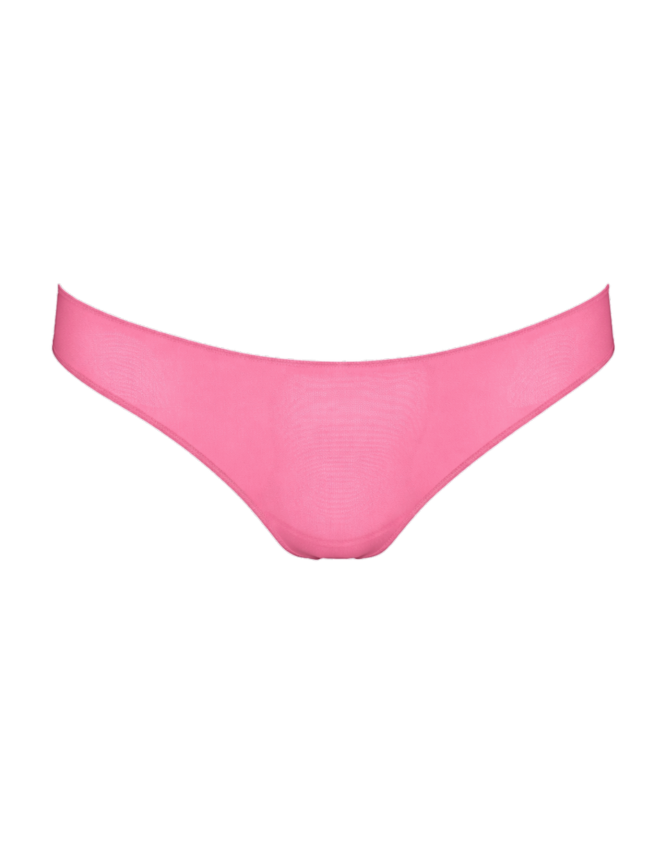 DOUUOD Slip a Brasiliana in Tulle Elasticizzato Rosa