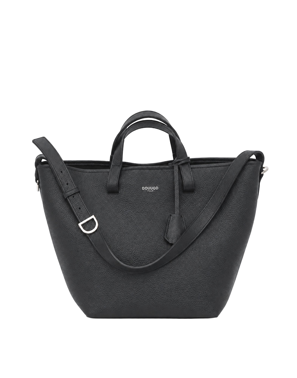 DOUUOD Sac Shopping Giulia en Cuir Grainé Noir