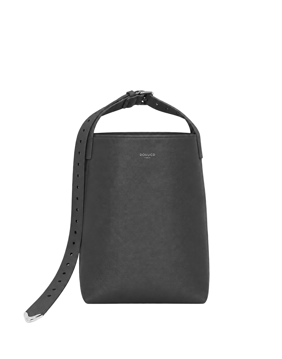 DOUUOD Borsa a Secchiello Tilla in Pelle Mousse Nera