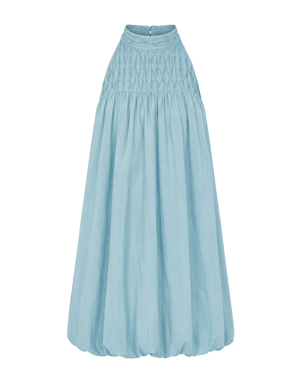 SEA NY Mini Abito in Cotone con Bubble Hem Blue
