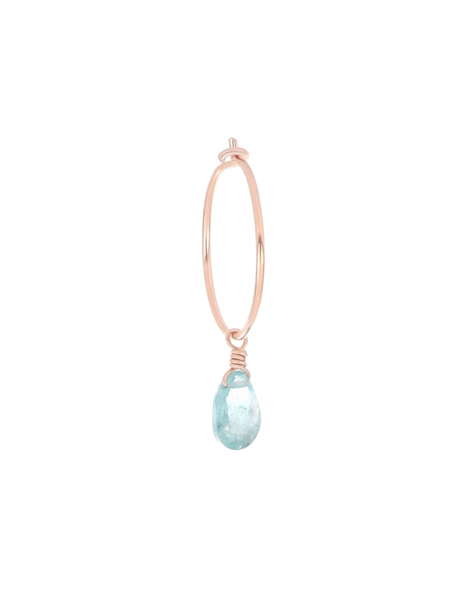 MAMAN ET SOPHIE Boucle d'oreille goutte bleue en argent