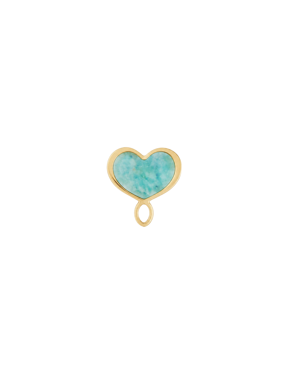 MAMAN ET SOPHIE Boucle d'oreille unique cœur turquoise petit modèle en argent