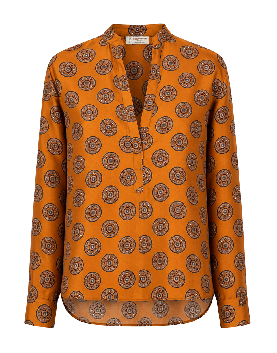 ALBERTO BIANI Camicia Serafino in Seta Stampata