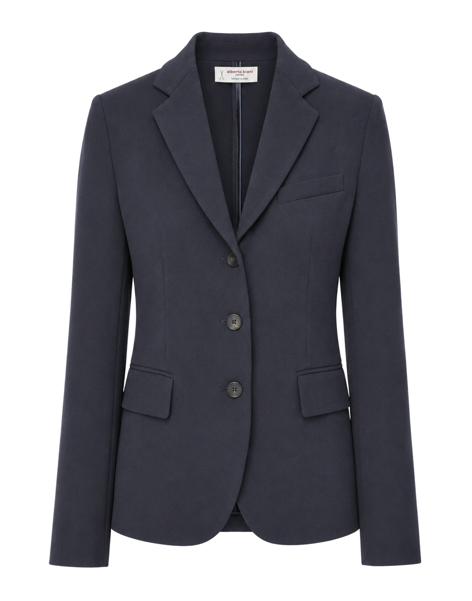 ALBERTO BIANI Giacca Sfoderata in Cady Blu Navy