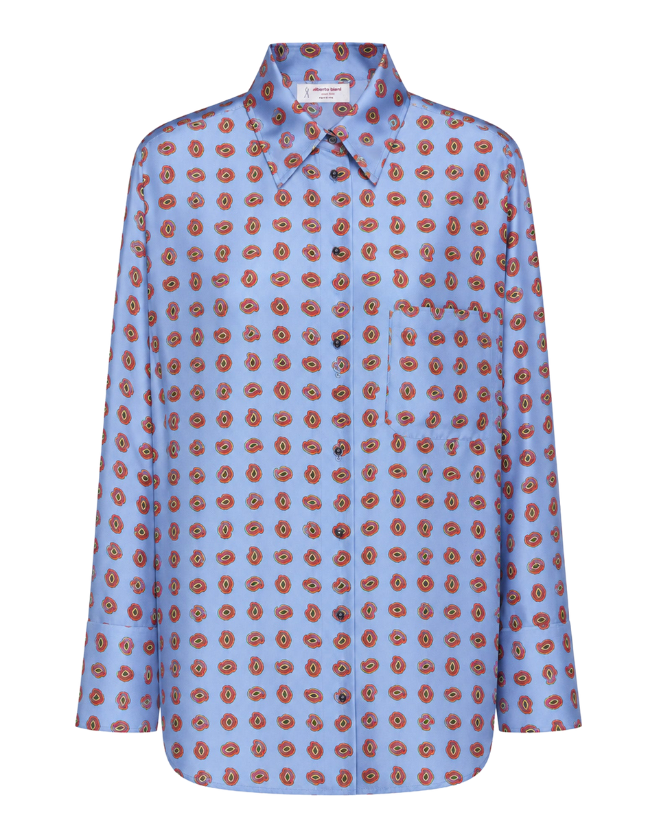 ALBERTO BIANI Camicia in Seta Stampata Avion