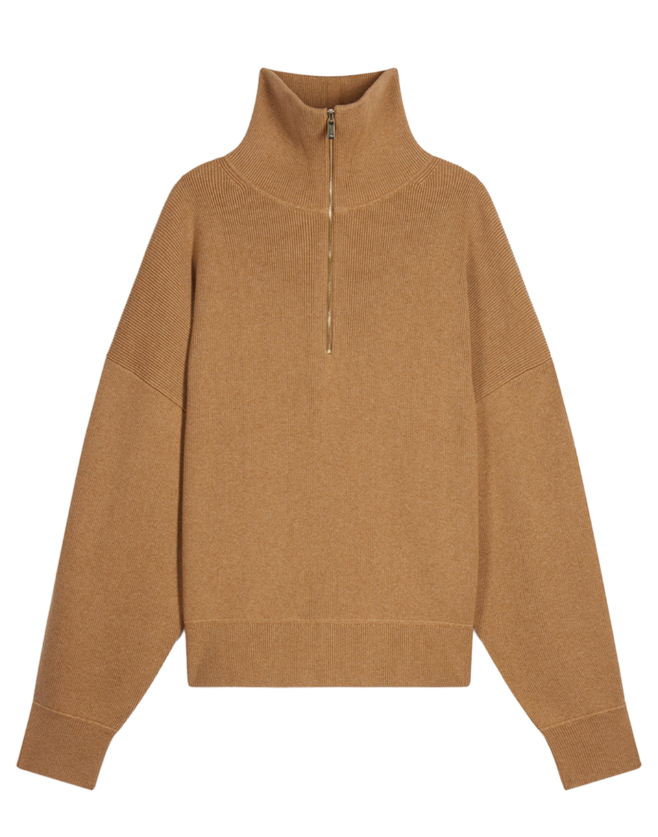 VANESSA BRUNO Maglia con Collo Alto e Zip Ficelle
