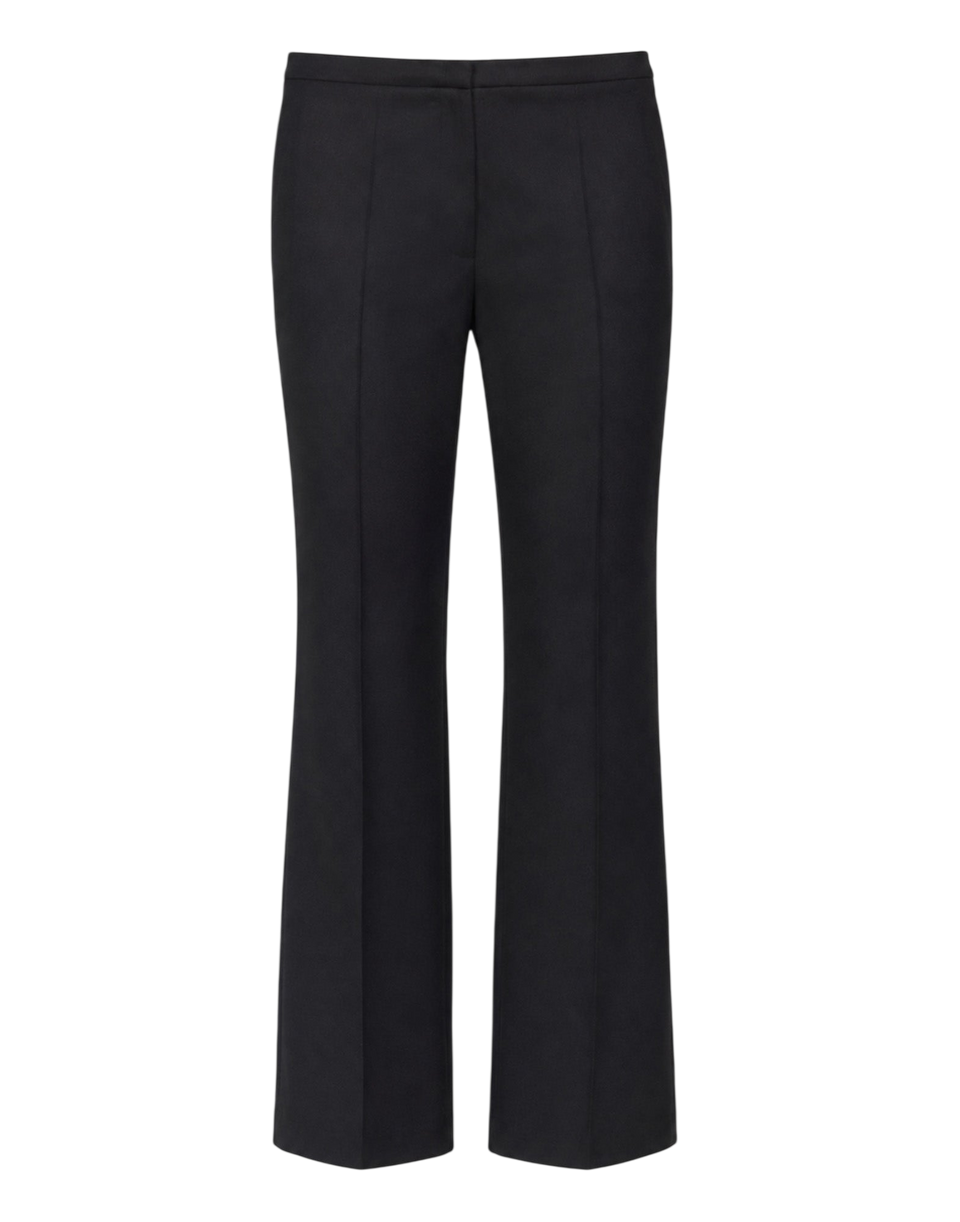 DOUUOD Pantalone Flair con Piega Stirata in Flanella Stretch Blu Abisso