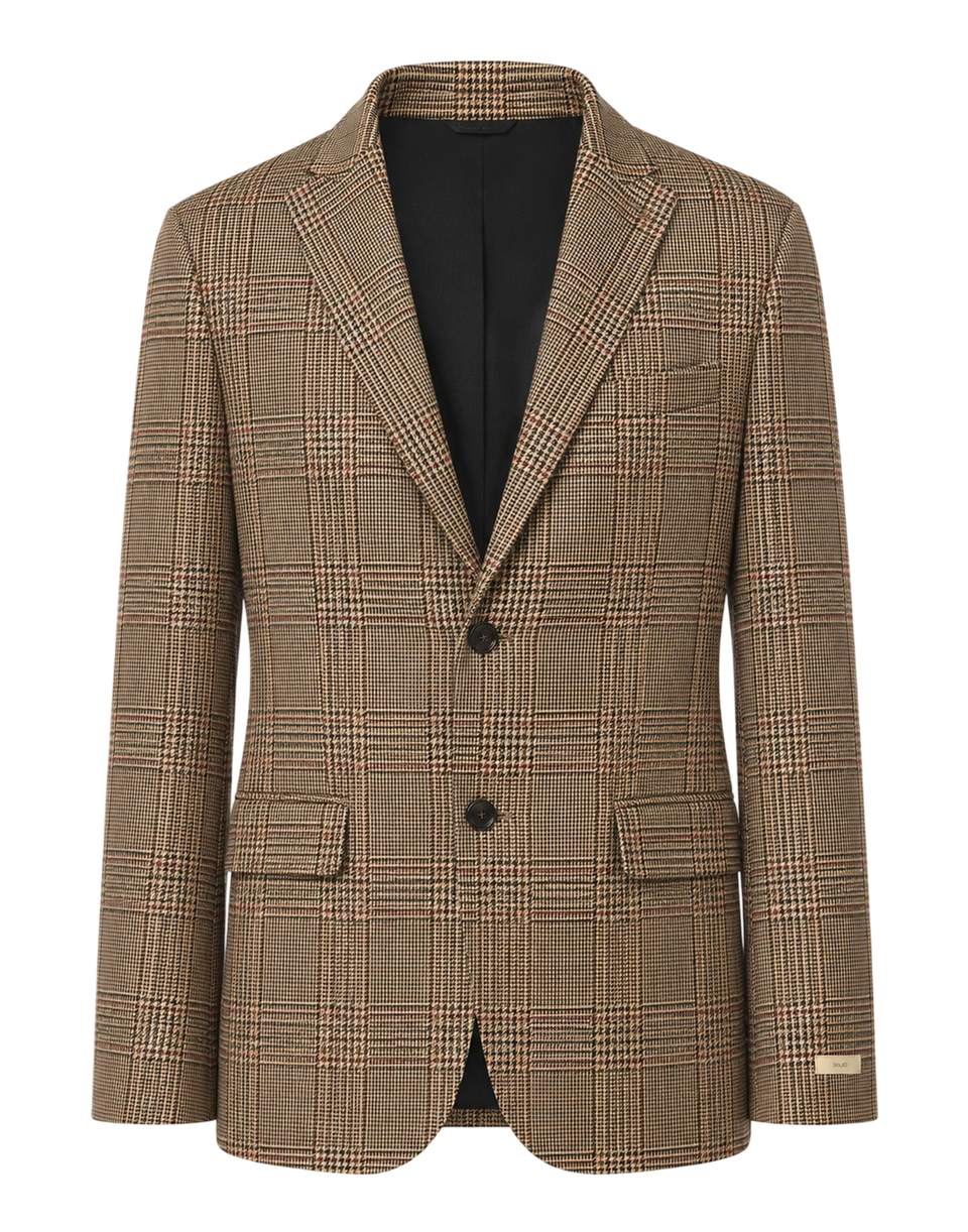 DOUUOD Veste genderless simple boutonnage en Prince de Galles