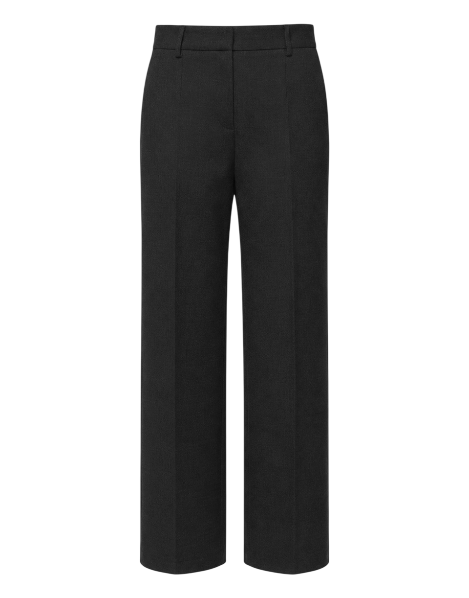 DOUUOD Pantalone Maschile a Gamba Larga in Doppio Twill Stretch Nero