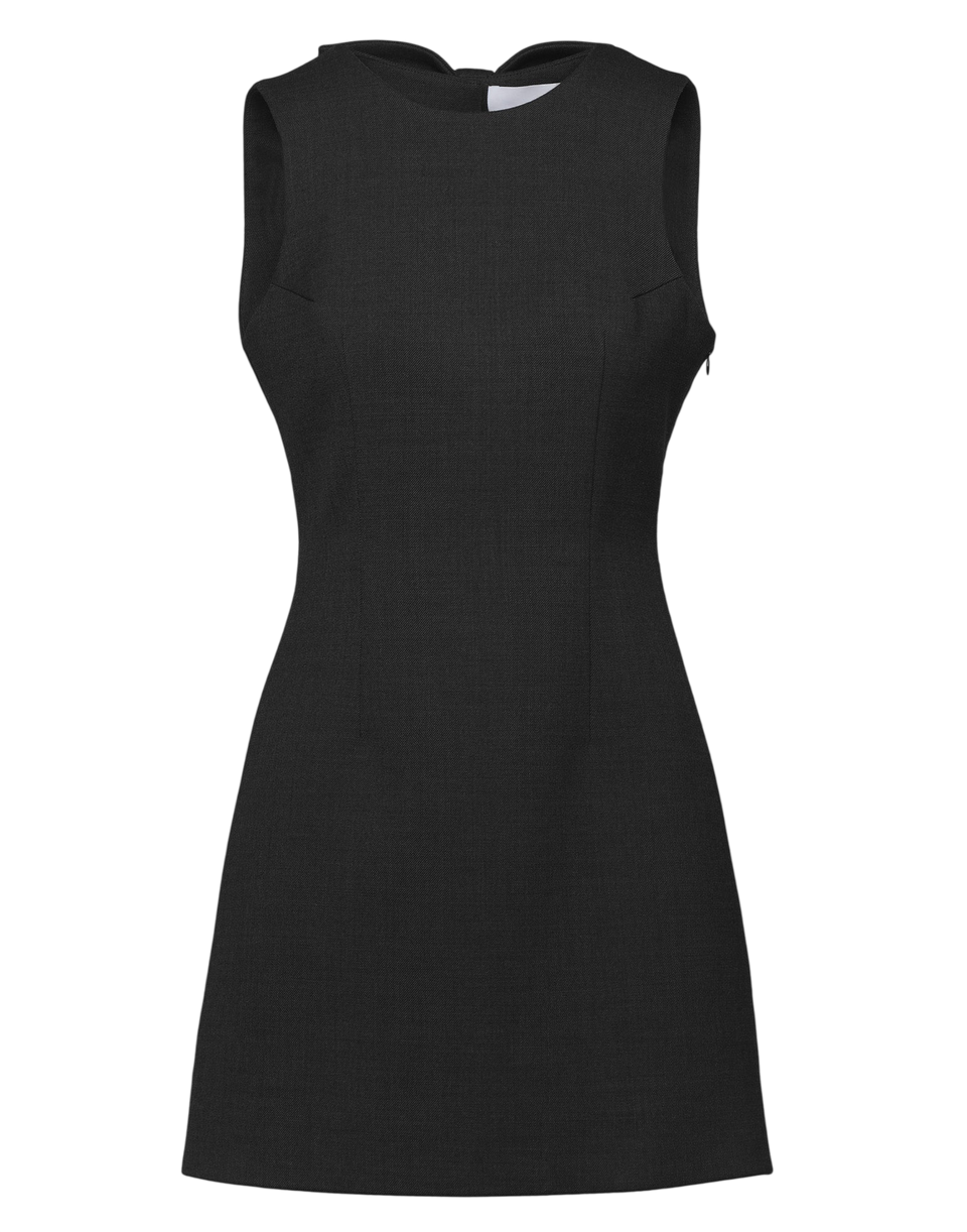 DOUUOD Mini Abito Aderente con Schiena Nuda e Fiocco Nero