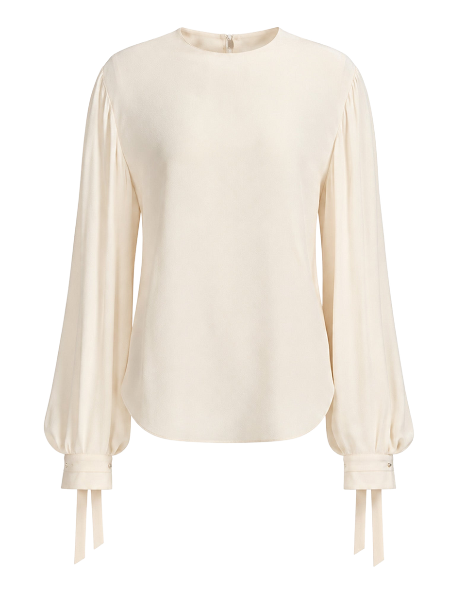 ALBERTA FERRETTI Casacca in Crêpe de Chine con Lacci Avorio