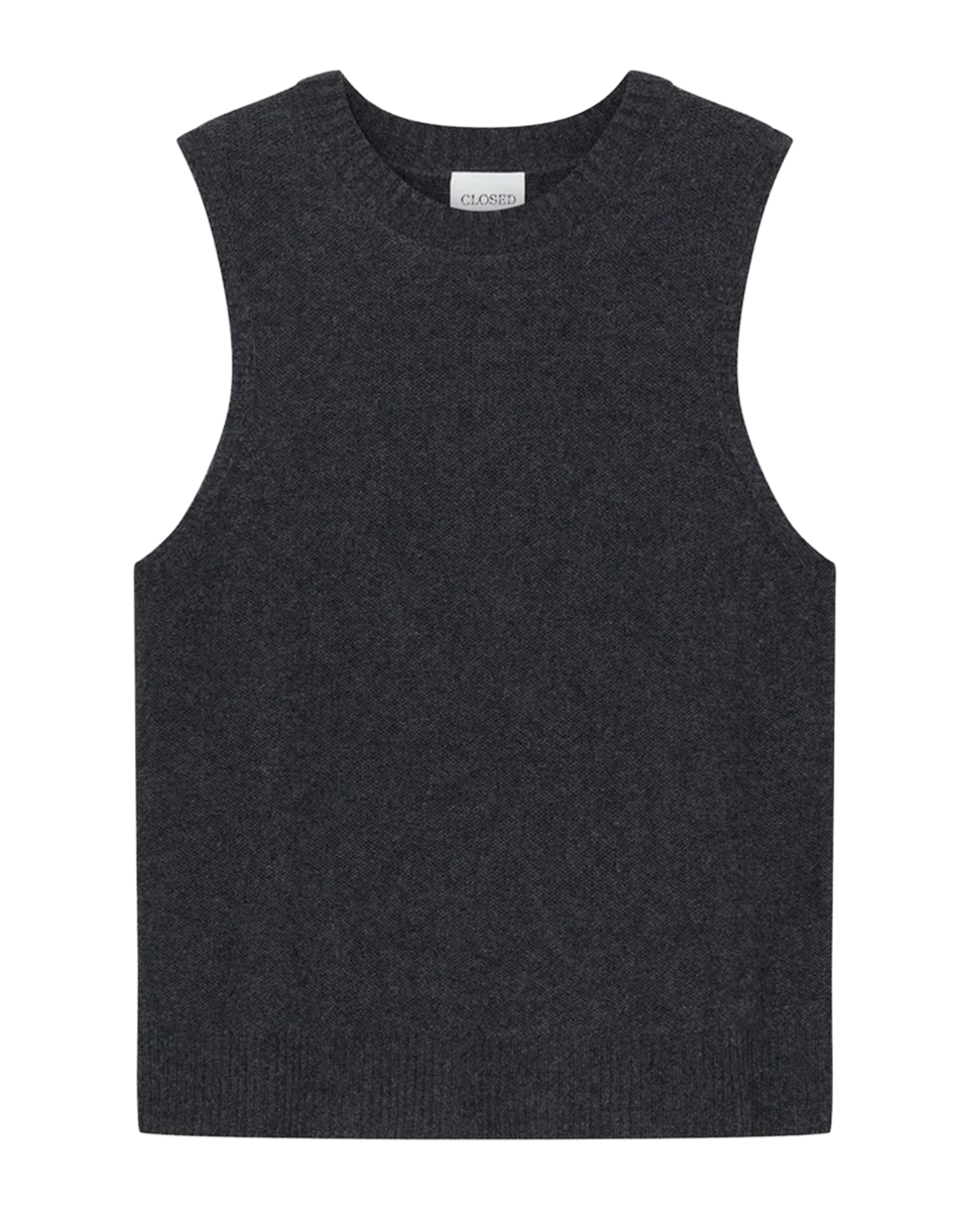 CLOSED Top in Cashmere Traforato Black Melange