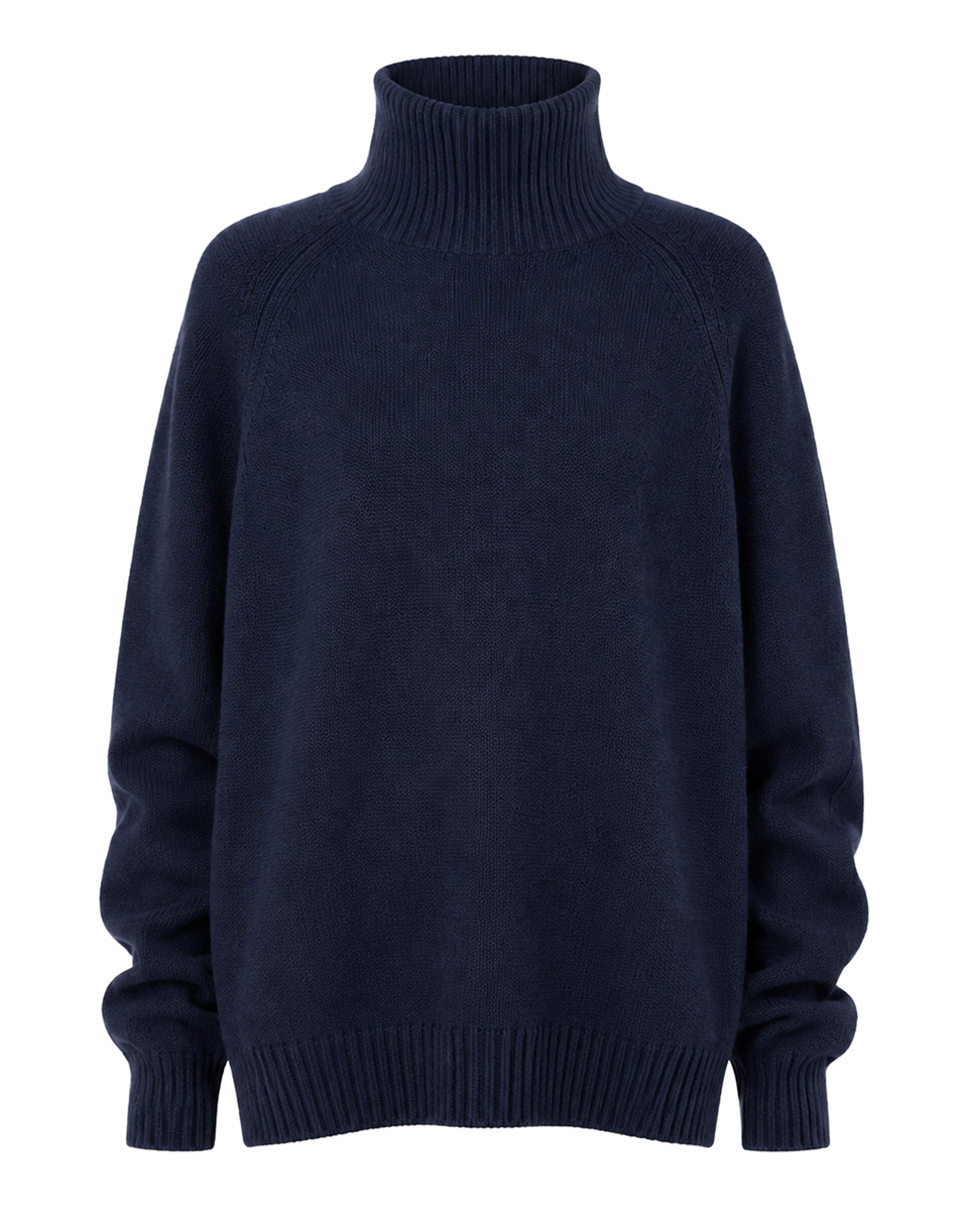 DANIELE FIESOLI Maglia Collo Vulcano in Cashmere Blu