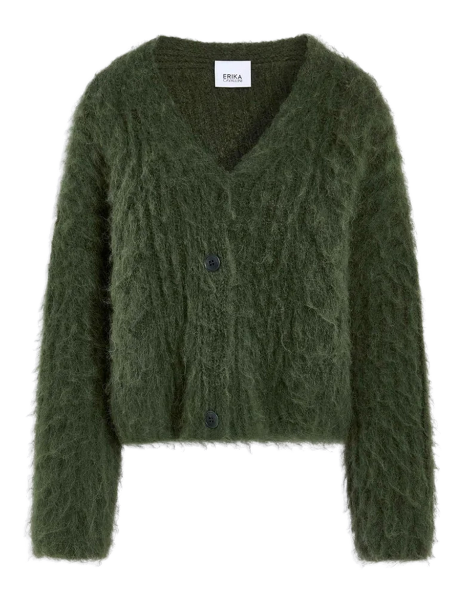 ERIKA CAVALLINI Cardigan in Alpaca Cardato Foresta