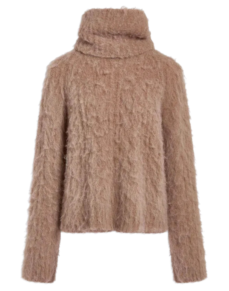 ERIKA CAVALLINI Maglia in Alpaca Cardato Nocciola