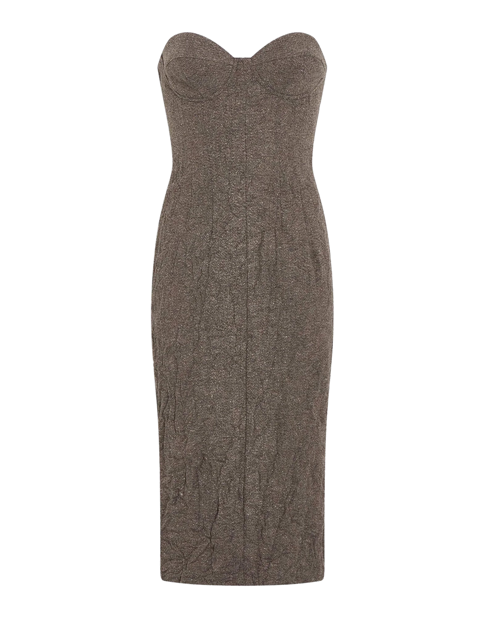 ERIKA CAVALLINI Abito in Lana Stropicciata Chevron