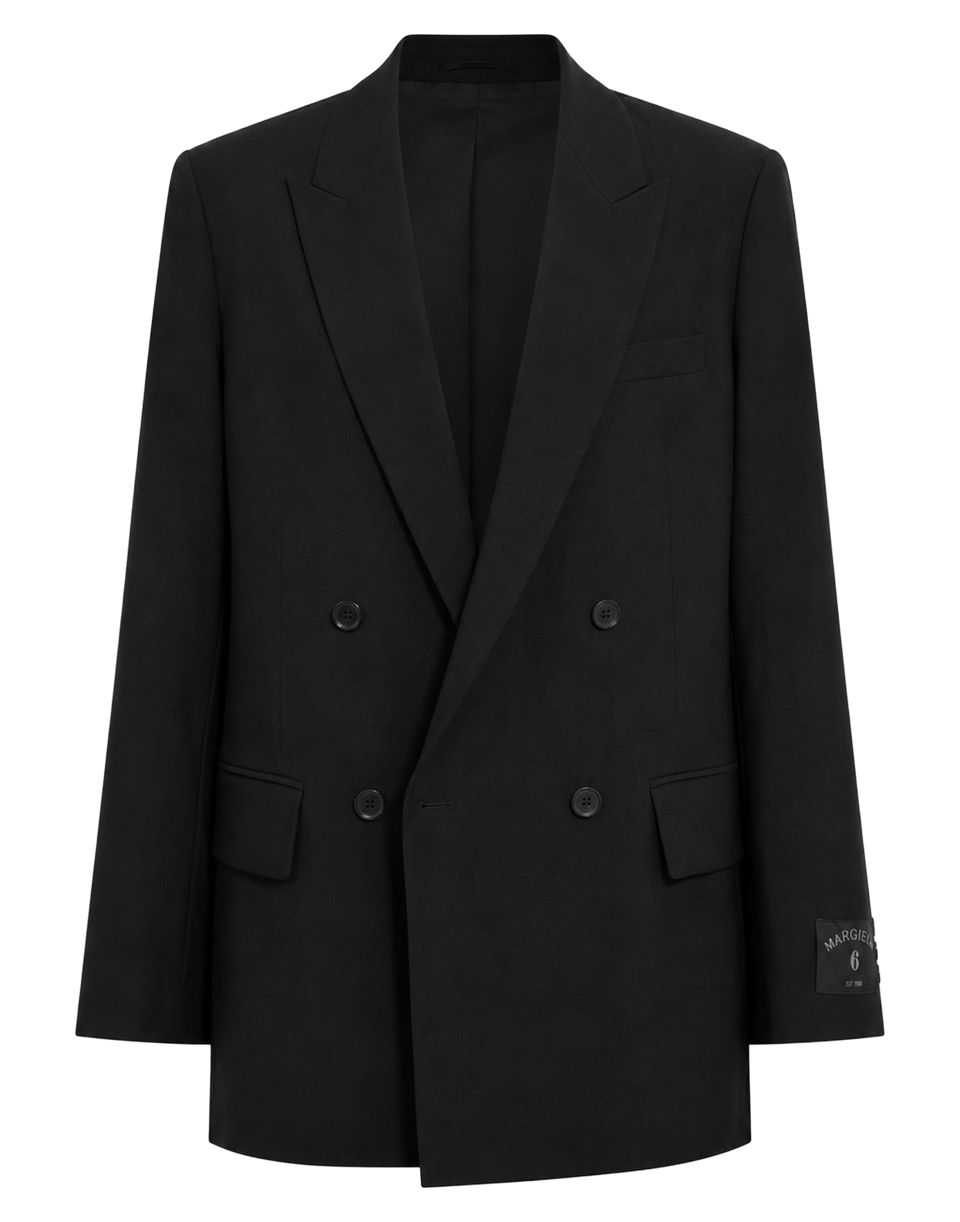 MM6 MAISON MARGIELA Giacca Doppiopetto in Misto Lana Nero