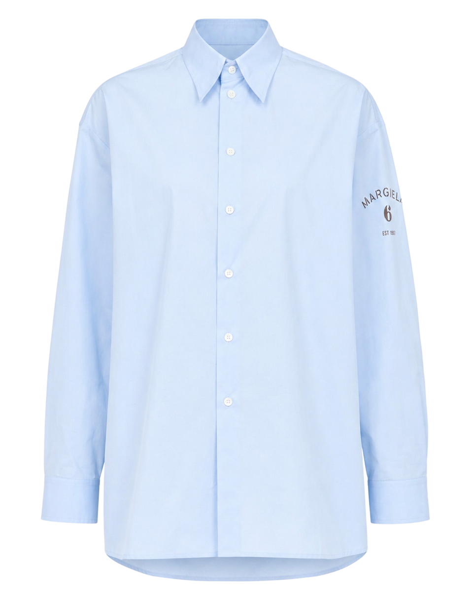 MM6 MAISON MARGIELA Camicia Oversize in Popeline di Cotone Light Blue