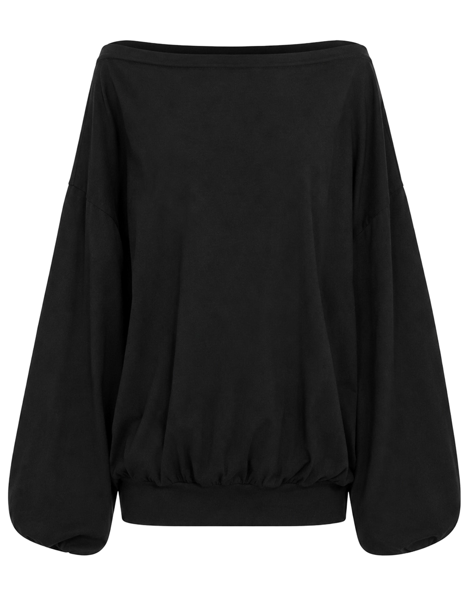 MM6 MAISON MARGIELA Maglia Asimmetrica a Maniche Lunghe Nera