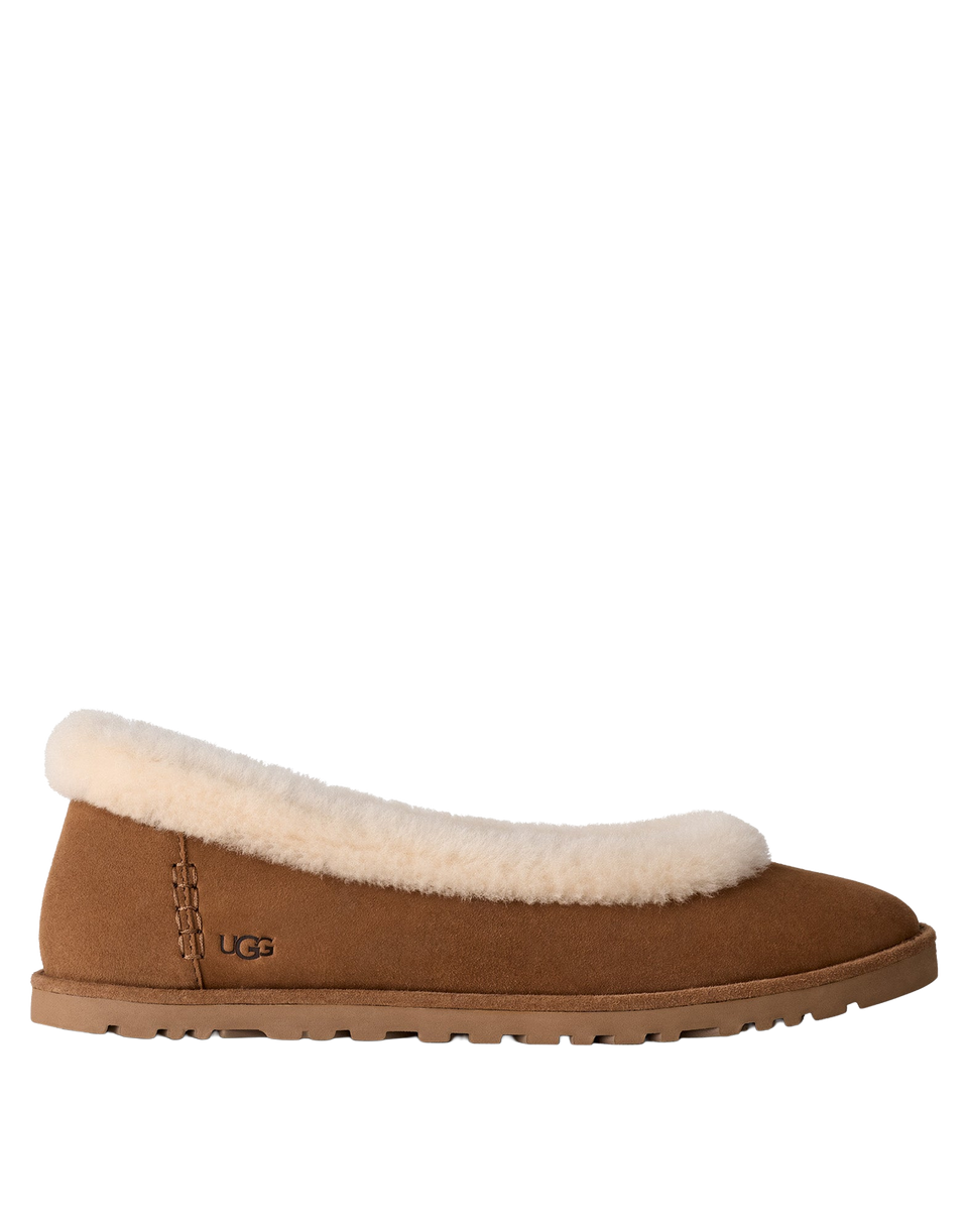UGG Zora Ballerine in Camoscio Chestnut