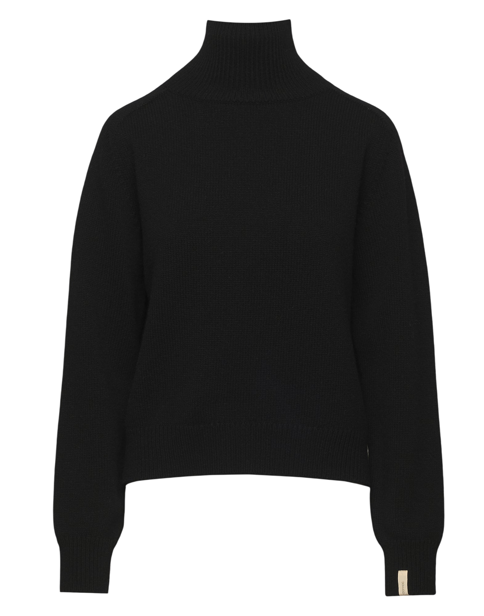 DOUUOD Maglia Collo Alto Genderless in Lana e Cashmere Nero