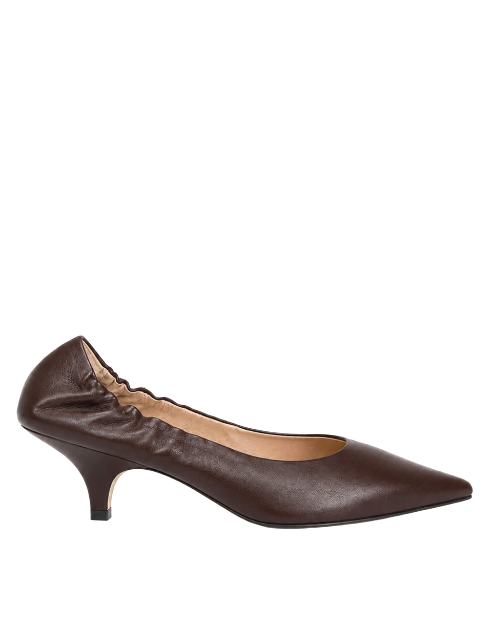 PROSPERINE Décolleté Arricciato in Nappa Chocolate