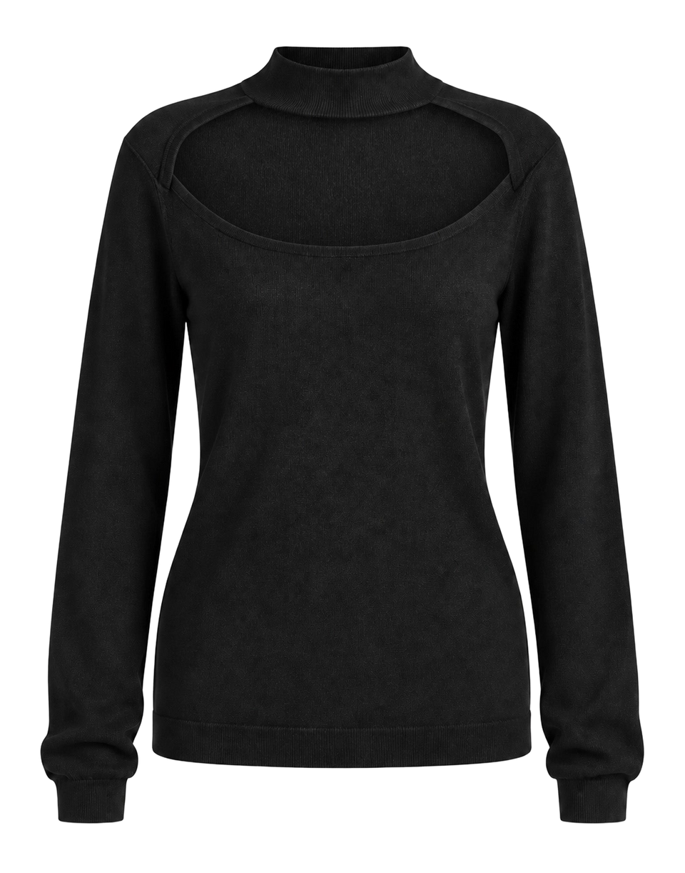 CIRCUS HOTEL Maglia Cut-Out Con Dettaglio Lurex Nera