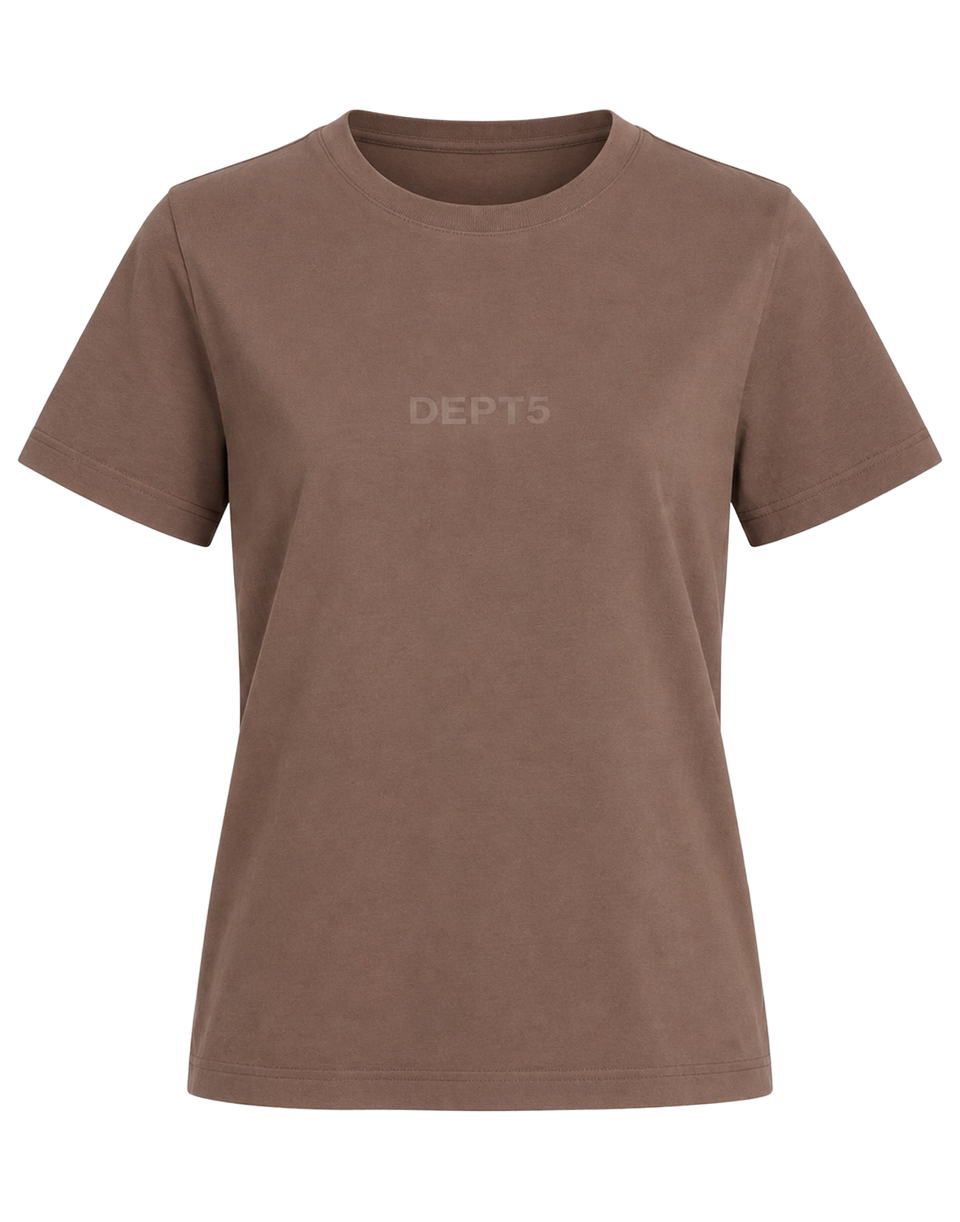 DEPARTMENT FIVE T-Shirt in Cotone Organico con Stampa Logo Marrone