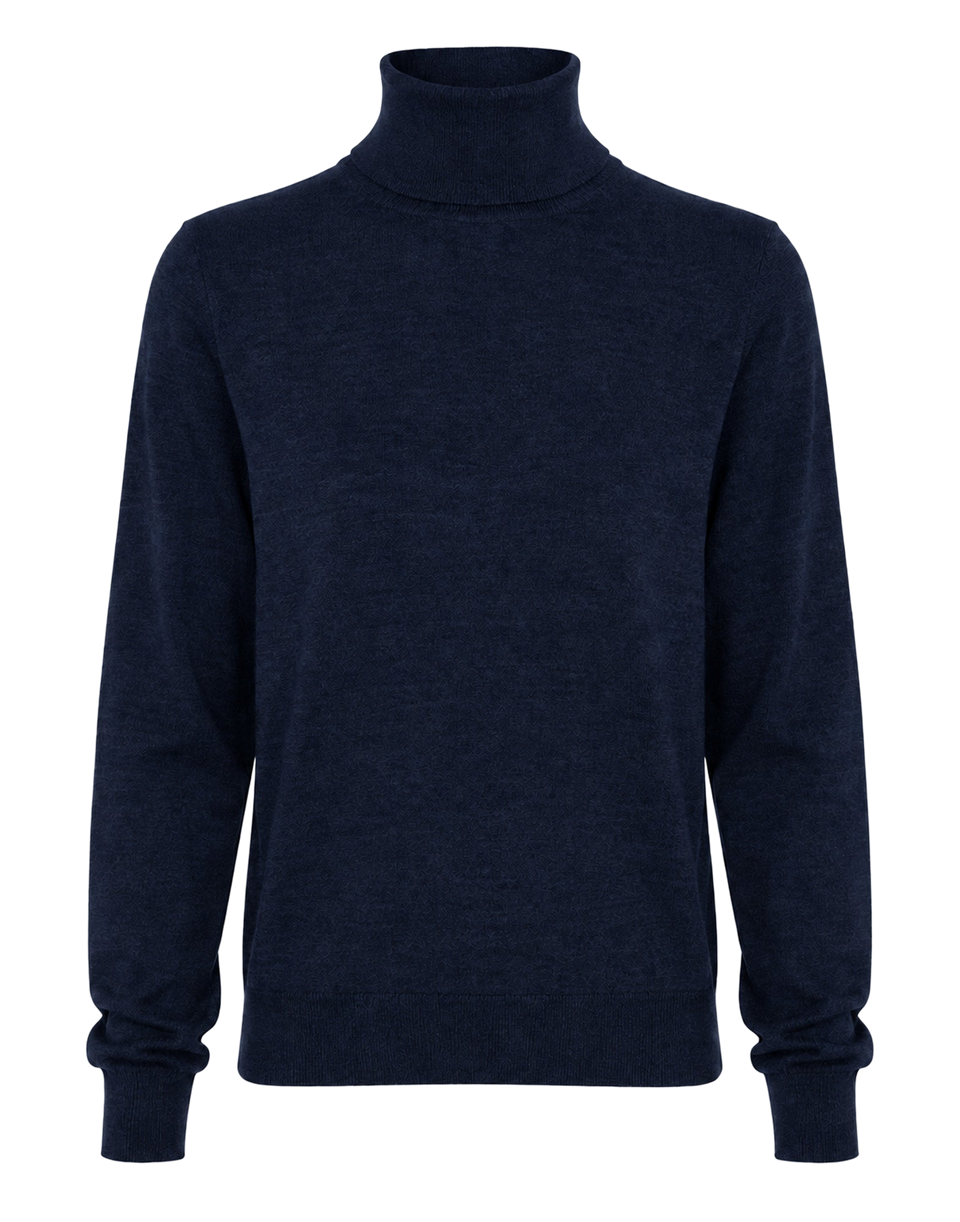 DANIELE FIESOLI Maglione a Collo Alto in Lana Merino Blu Notte