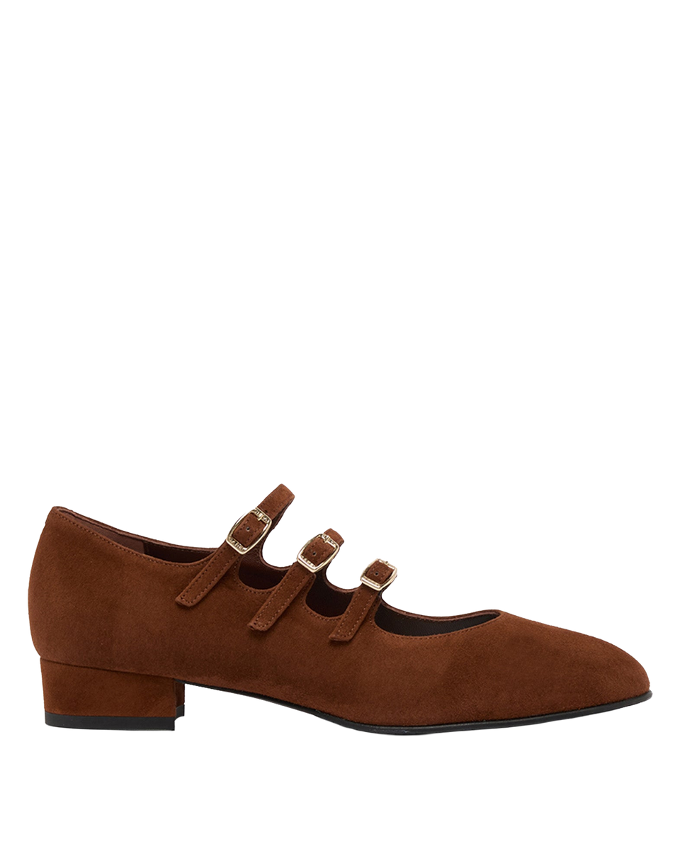 CAREL Ballerine Mary Jane Ariana in Camoscio Brandy