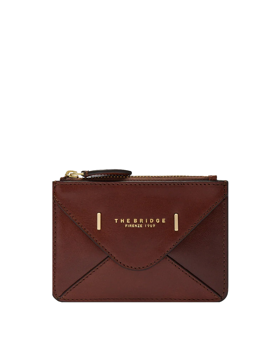 THE BRIDGE Portacarte Frida In Pelle Marrone/Oro