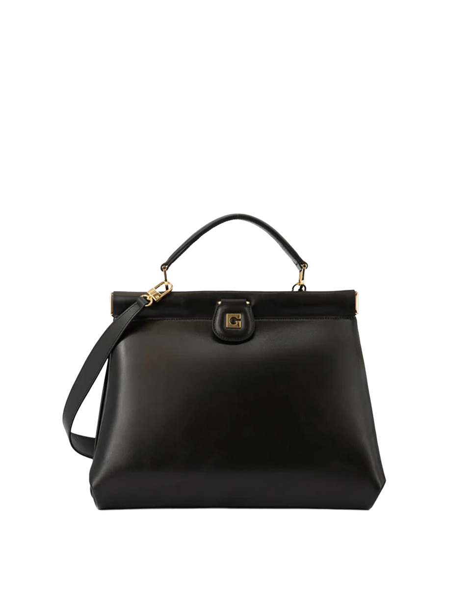 GHERARDINI Borsa Dodici Dodici 1959 in Pelle Di Vitello Nera