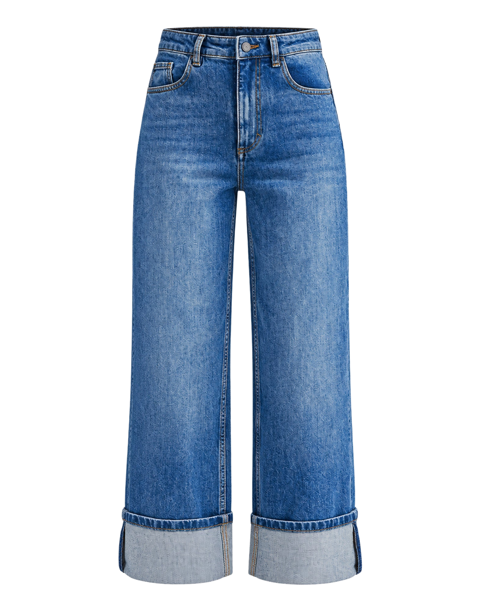 VANESSA BRUNO Jeans Cropped in Cotone Organico Blu Grigio