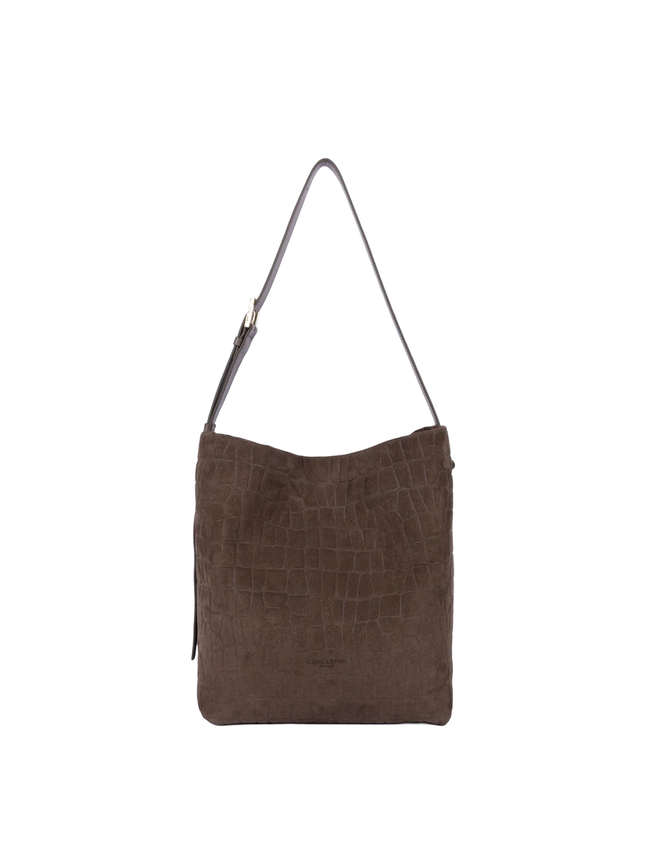 LANCASTER Borsa a Secchiello Suède Exo Marron