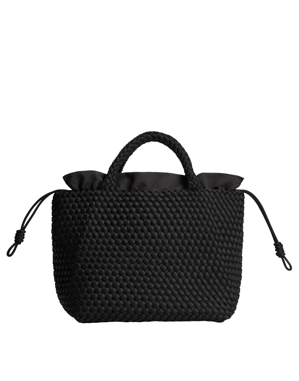 MARREA Borsa a Mano Medium in Neoprene Intrecciato di Nero