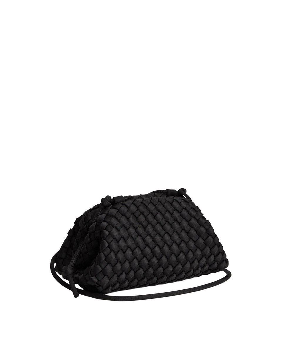 MARREA Borsa a Tracolla Pouch Mini in Neoprene Intrecciato di Nero