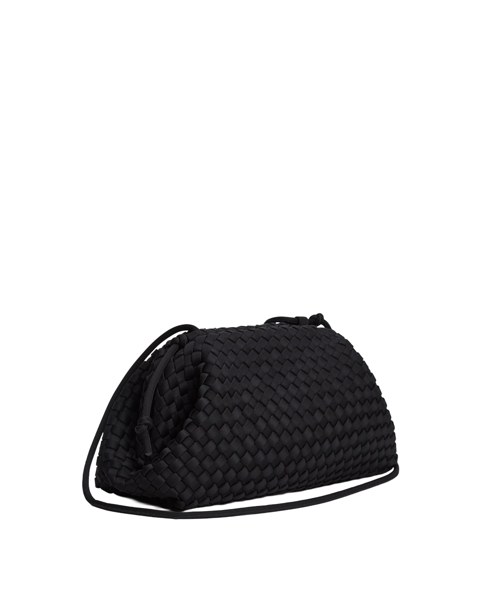 MARREA Borsa a Tracolla Pouch in Neoprene Intrecciato di Nero