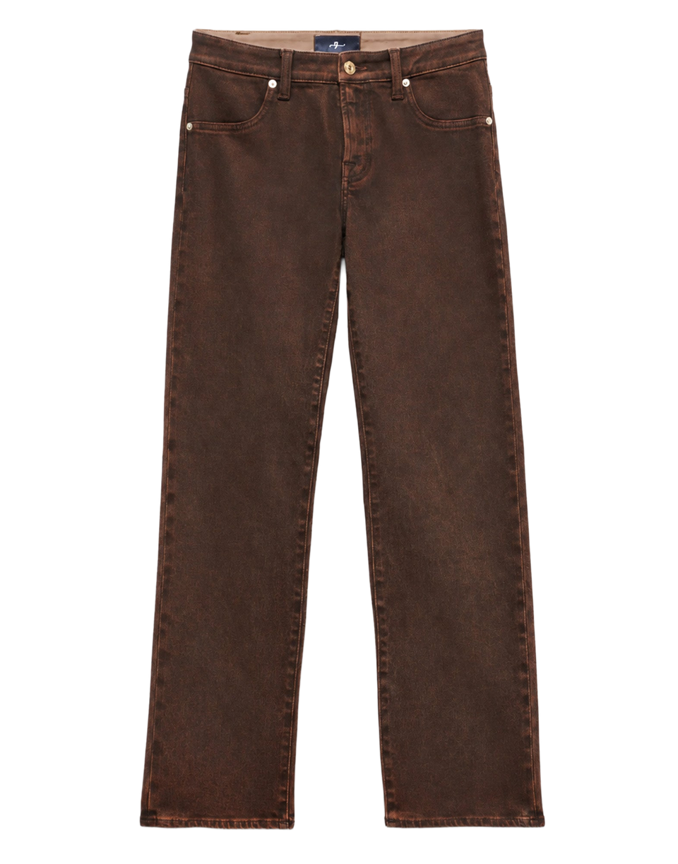 7 FOR ALL MANKIND Jeans Calie Straight in Denim Spalmato Cognac