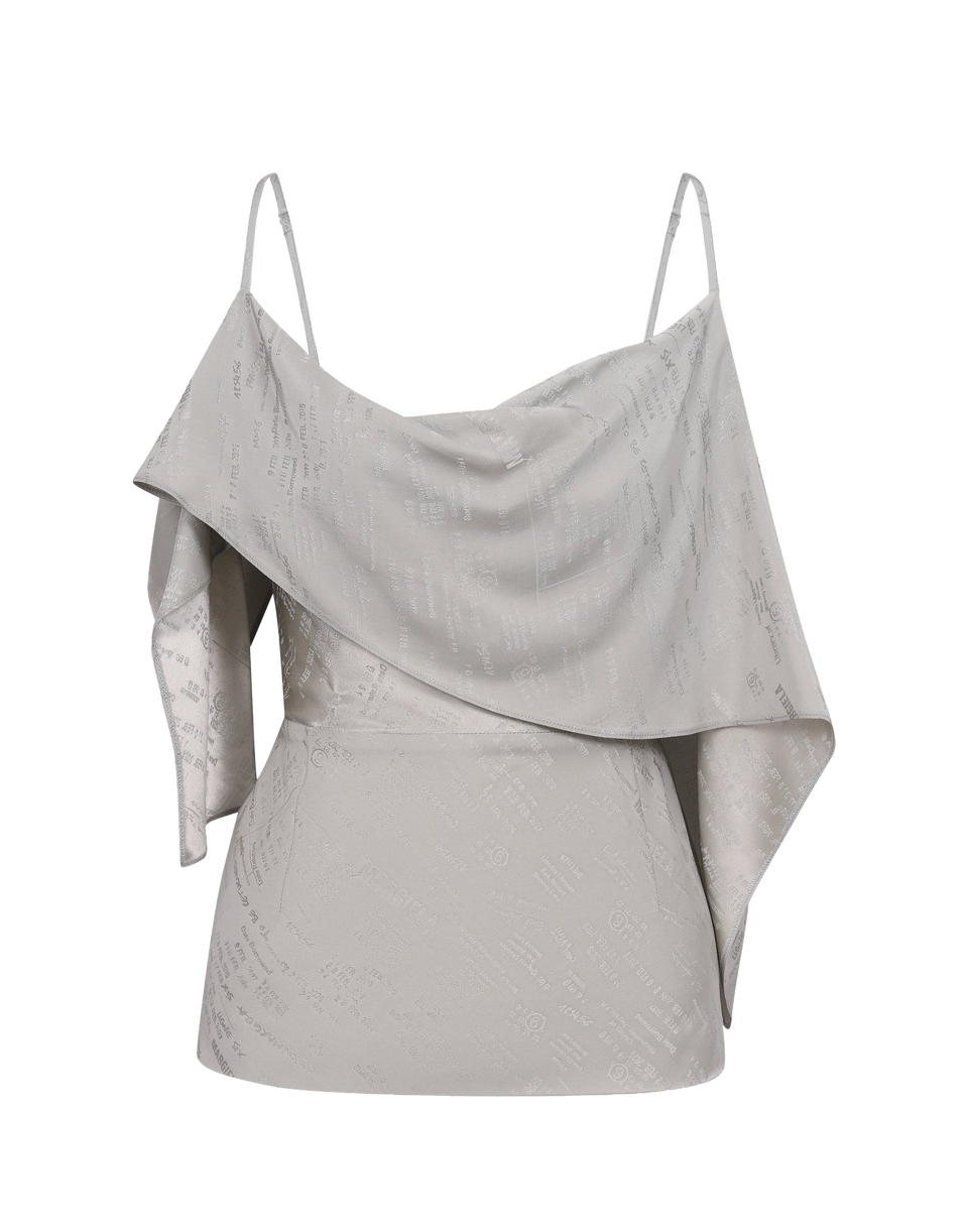 MM6 MAISON MARGIELA Top Jacquard Drappeggiato Grigio Salvia