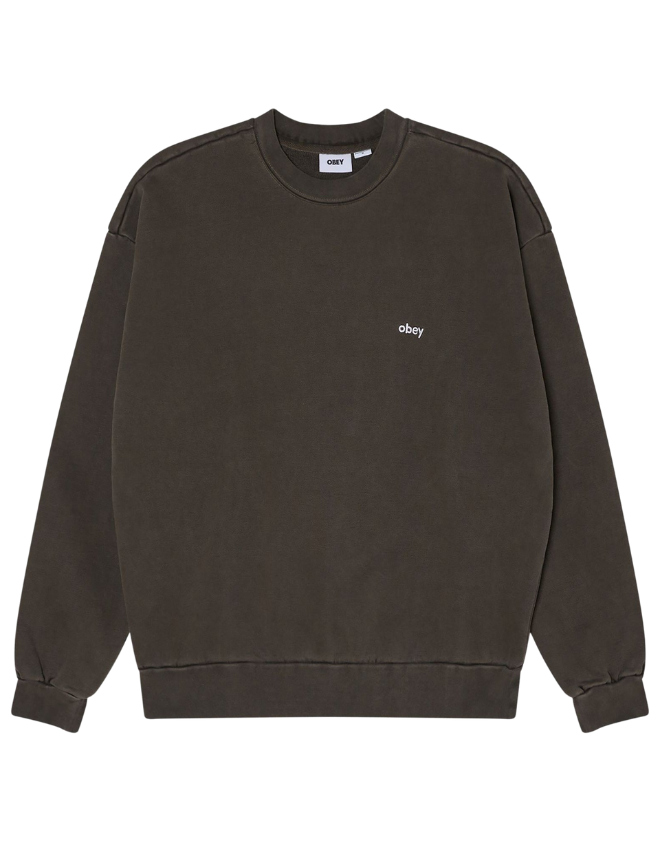 OBEY Felpa Lowercase Pigment Girocollo Pigment Black Olive