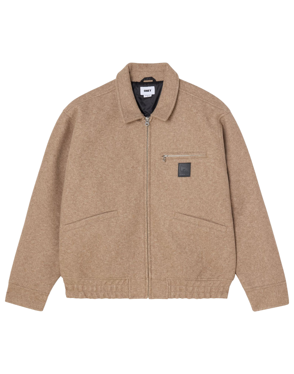OBEY Giacca Ledger Blouson con Zip Latte