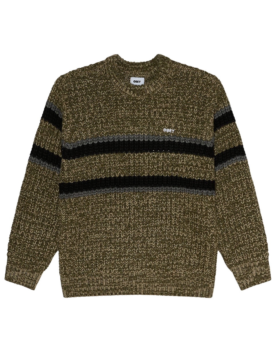 OBEY Maglione Alden a Righe Green Multi