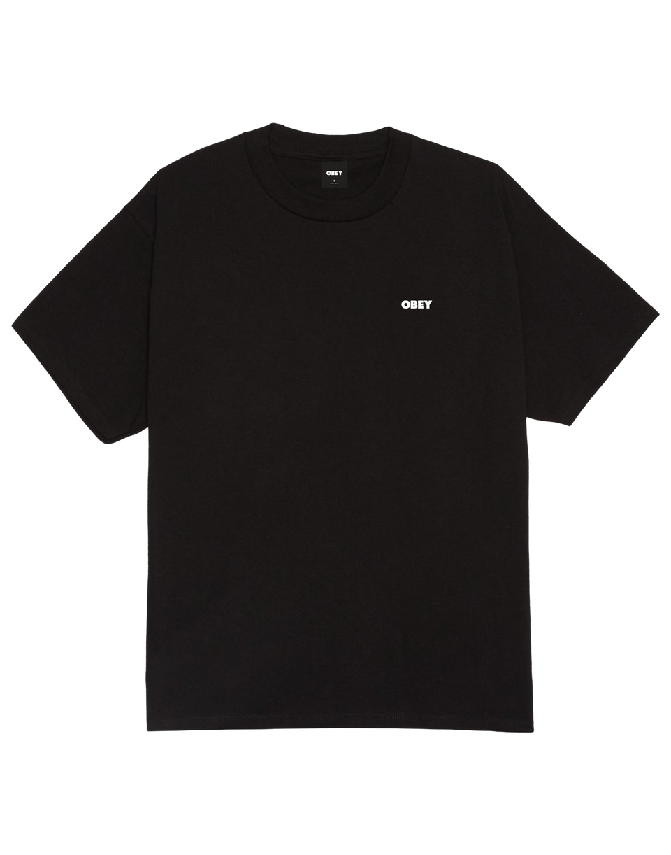 OBEY T-shirt Pastures con Stampa Nero